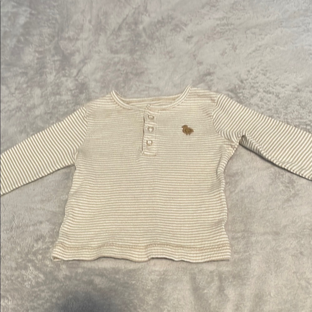 Baby’s size Cream Ribbed Knit Long Sleeve Tee